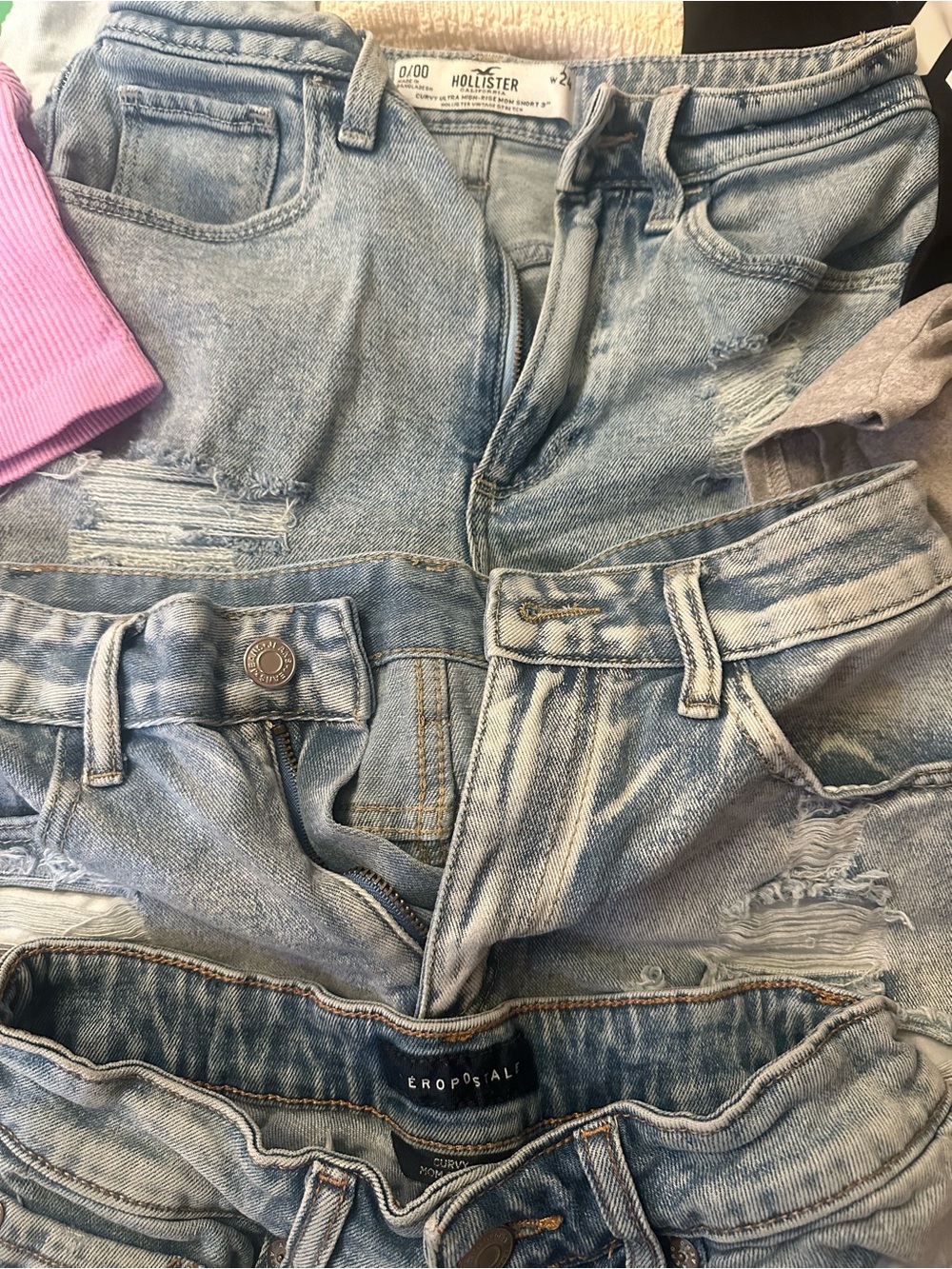 Set of girls Hollister Aeropostale Pacsun Shein jeans shorts and tank tops - Picture 2 of 3